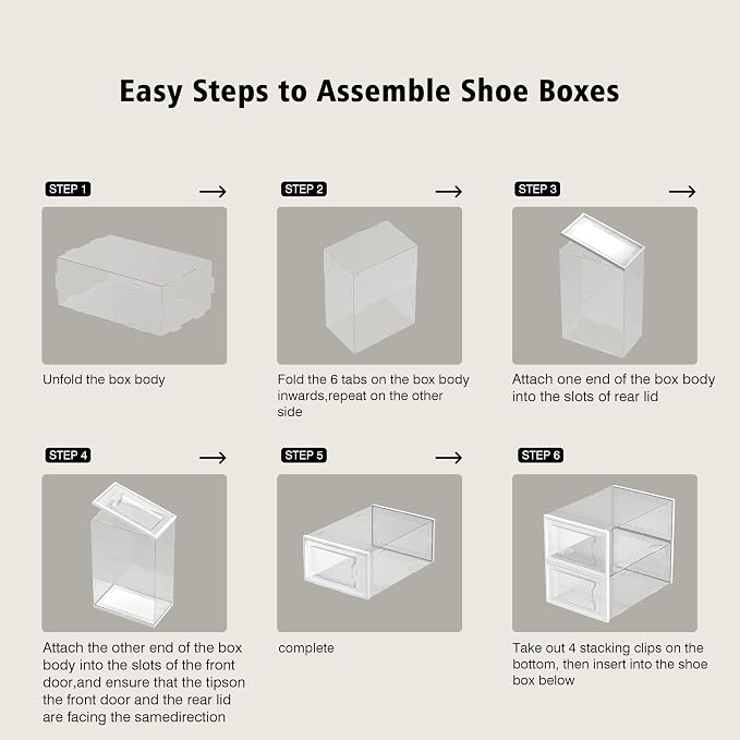 SEE SPRING 12 Pack Shoe Storage Box, Space Saving Foldable Shoe Rack Sneaker - Image 8