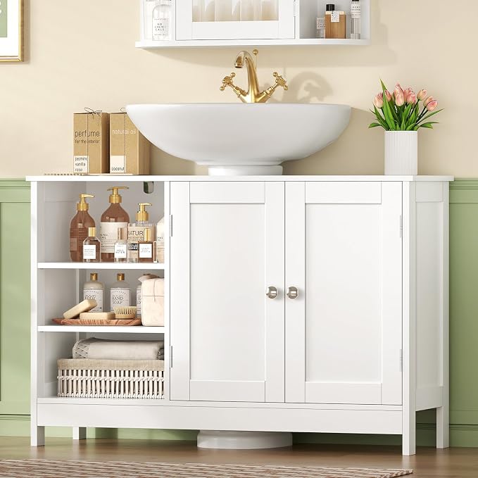 TEENFON 35.4" Pedestal Sink Storage Cabinet - Image 2