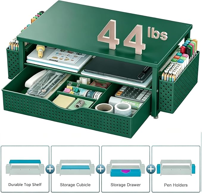 Spacrea Desk Organizer and Accessories, Computer Monitor Stand Riser - Image 4