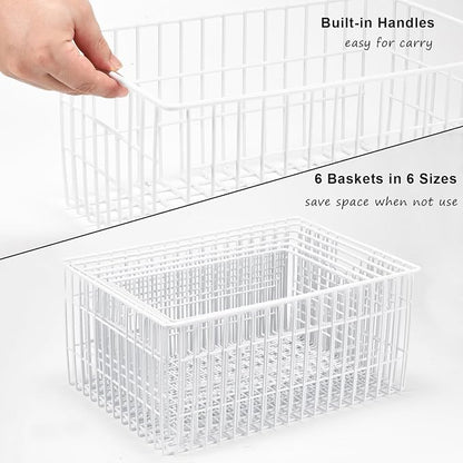 Orgneas Freezer Organizer Bins, Vertical Sides Wire Freezer Baskets - Image 5