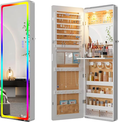 HNEBC LED Mirror Jewelry Cabinet by HNEBC