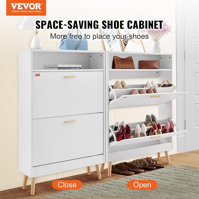 VEVOR Shoe Storage Cabinet for Entryway, 31.5" D x 9.4" W x 47.3" H - Image 4