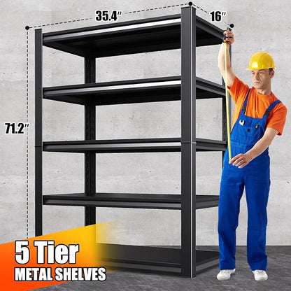 71.2''H Storage Shelves, 2500lbs Garage Shelving, Adjustable Heavy Duty - Image 2