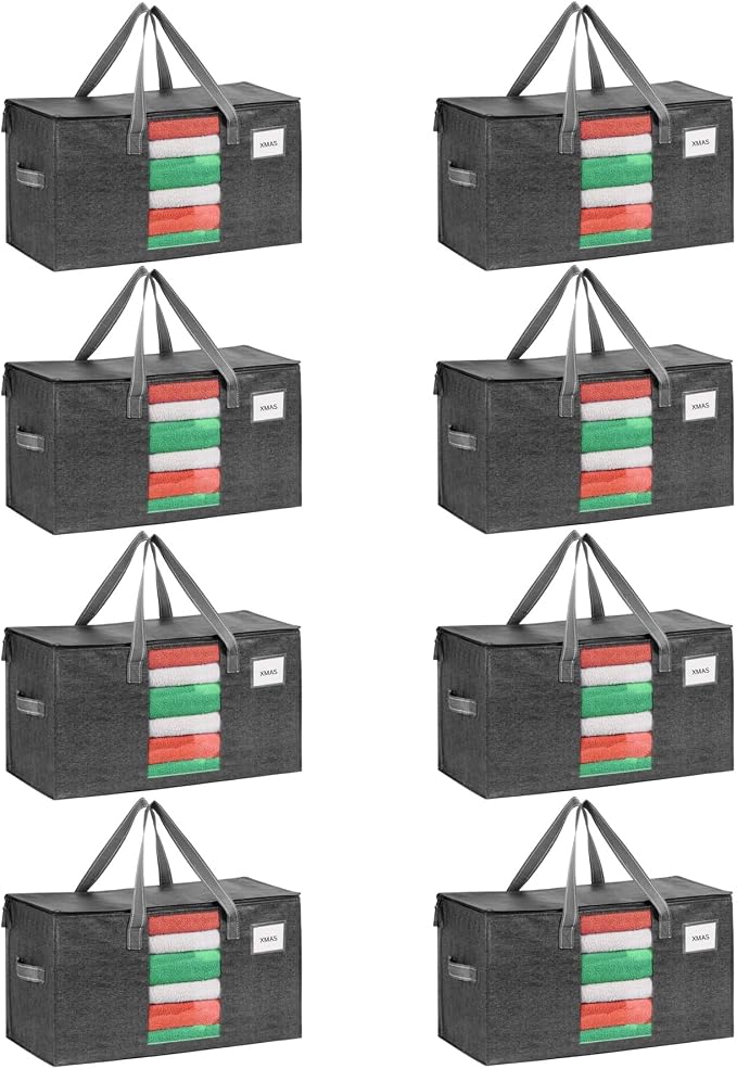 VENO 8 Pack Moving Bags, Comforter and Blanket Storage Bags by Veno