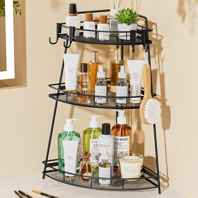 VITVITI 3 Tier Corner Bathroom Counter Organizer, Metal Bathroom Countertop by VITVITI