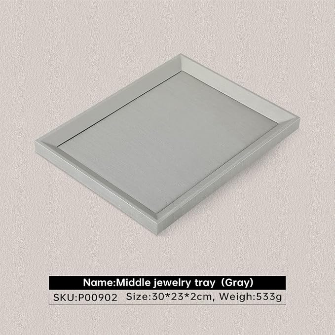 Leather Jewelry Tray, Premium Grey Organizer - Image 3