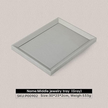 Leather Jewelry Tray, Premium Grey Organizer - Image 3