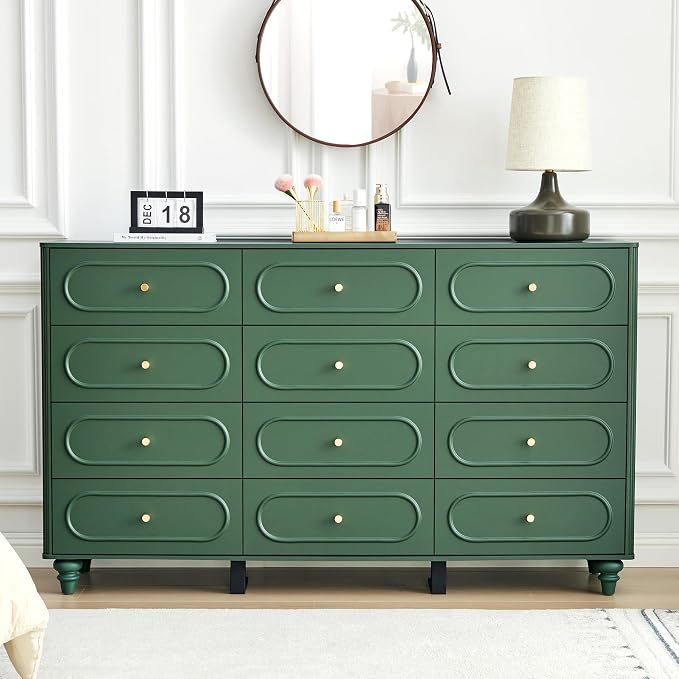 12 Drawer Fluted Dresser for Bedroom, Mid Century Modern Chest of Drawers - Image 3