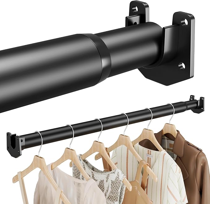 Closet Rods for Hanging Clothes, 17-70 Inch Stepless Adjustable Closet Rod by BRFOYU