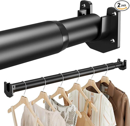 Closet Rods for Hanging Clothes, 17-84 Inches 2 pack Stepless Adjustable Closet by BRFOYU