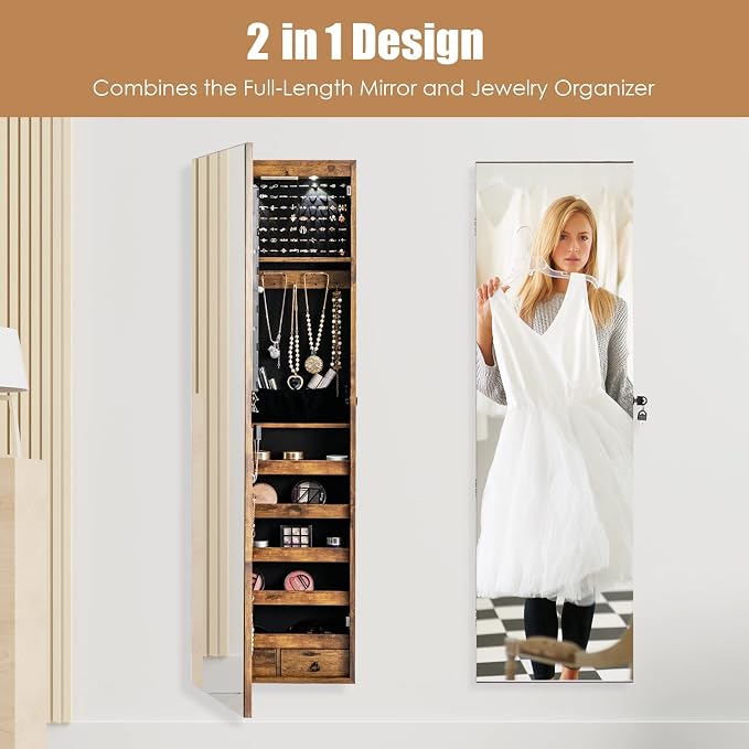Giantex Wall Door Mounted Jewelry Armoire Cabinet - Image 2