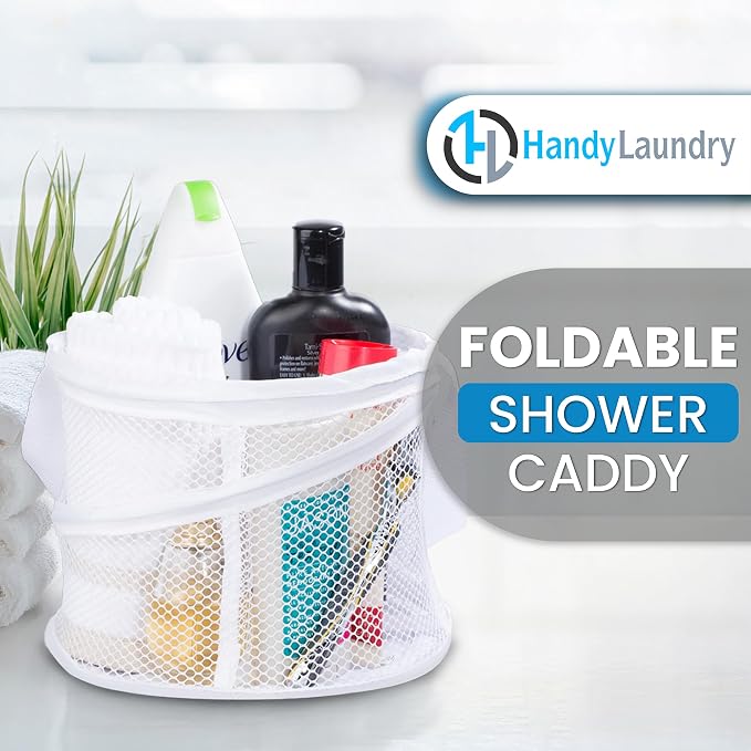 Handy Laundry Portable Shower Caddy Mesh Basket, Small Collapsible Foldable - Image 2