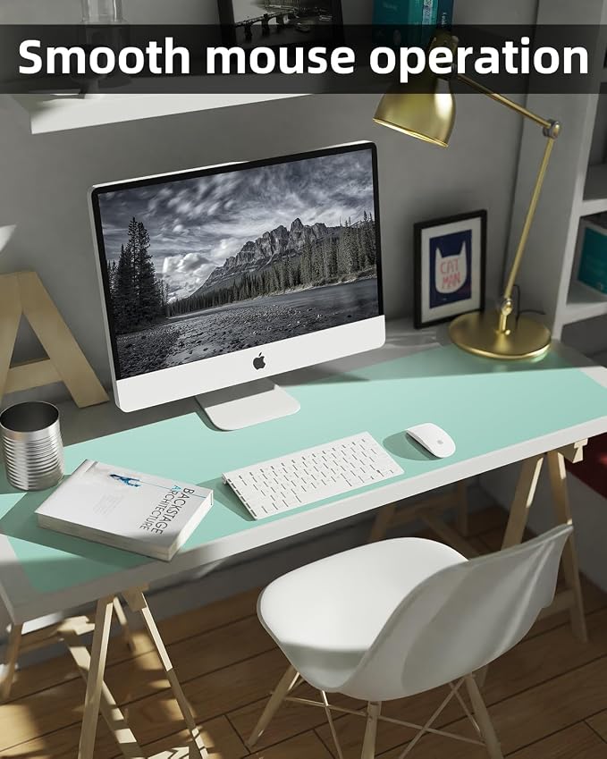 Leather Desk Pad Protector, Large Desk Mat, Mouse Pad, Non-Slip PU Leather Desk - Image 4