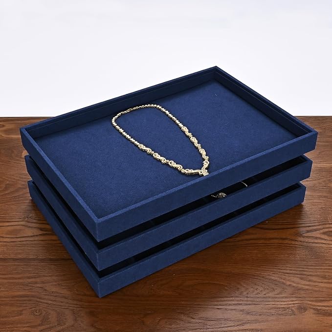 Microfiber Jewelry Trays 16 Slots Necklace Tray Necklace Bracelet Display Tray - Image 8