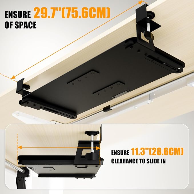 ERGOMAKER Keyboard Tray Under Desk, Pull Out Keyboard Tray - Image 2