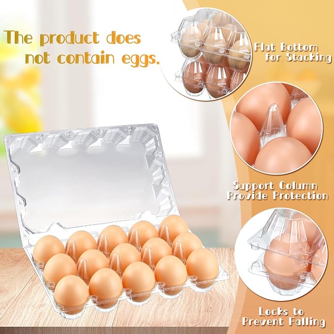 Zubebe 200 Clear Plastic Egg Trays - Image 3