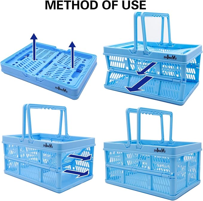 ZHJINGYU crates for storage, plastic baskets for organizing, collapsible - Image 5