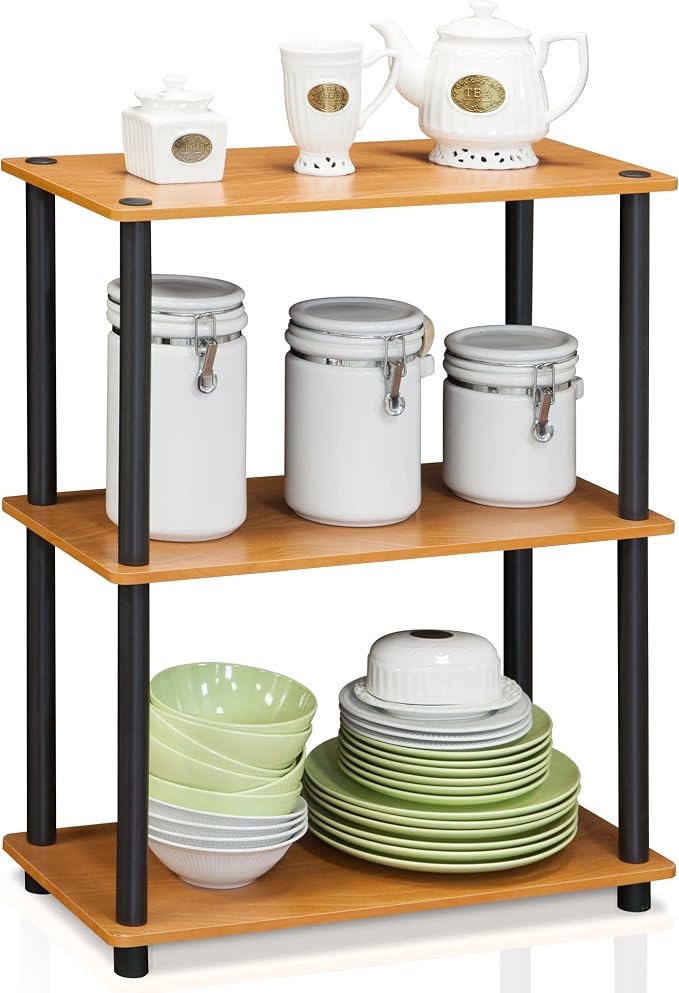 Furinno TURN-N-TUBE Storage Shelves, 3-Tier Book Shelf, Corner Shelf, Toolless - Image 8