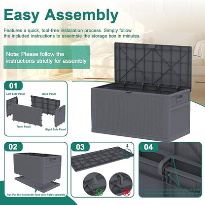 EHHLY 121 Gallon Outdoor Storage Box Large, Lockable Outside Storage Containers - Image 9