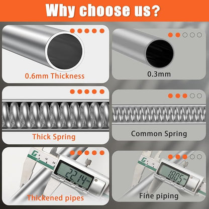 AIZESI Silver 2pcs Adjustable Spring Curtain Rods 17 to 26 Inch, Extendable - Image 4