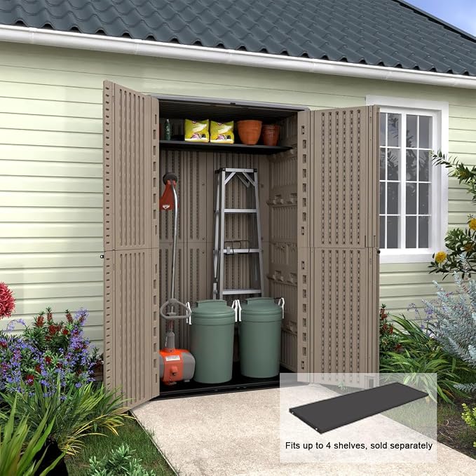 KINYING Sheds & Outdoor Storage, 66 cu.ft Vertical Outdoor Storage Cabinet - Image 2