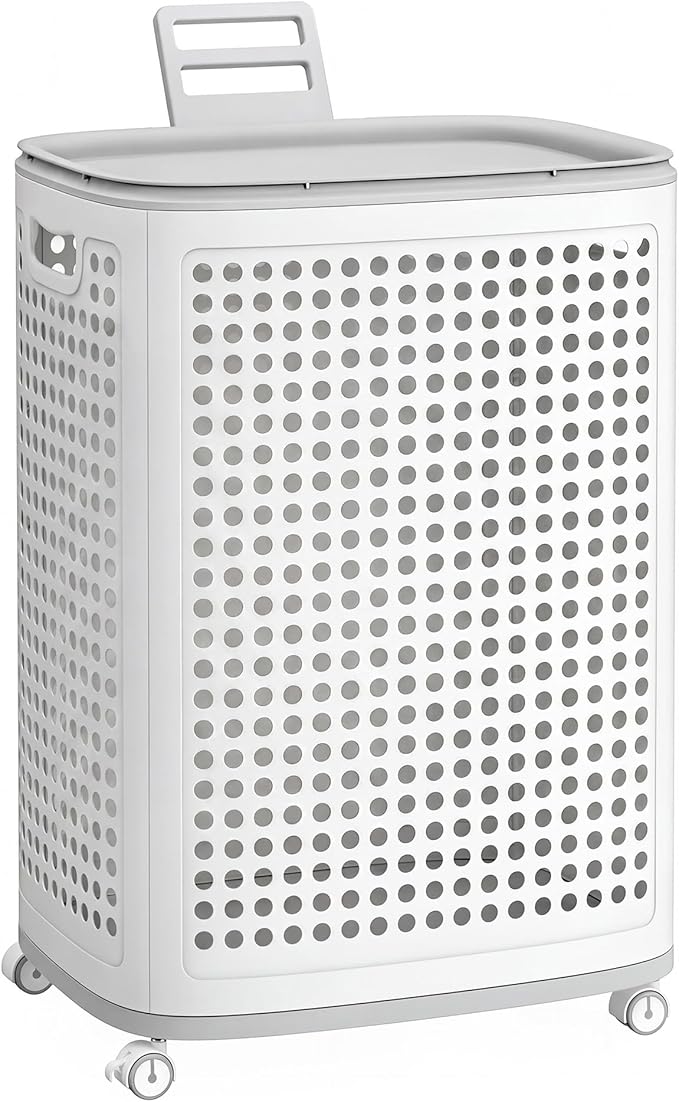 SONGMICS Laundry Hamper with Wheels, Plastic Laundry Basket, 19.8 Gallons by Unknown