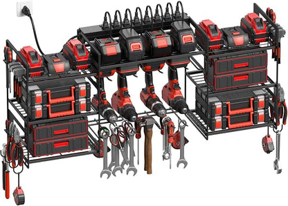 CCCEI Black Power Tool Organizer Wall Mount, Large Tools and Battery Storage by CCCEI