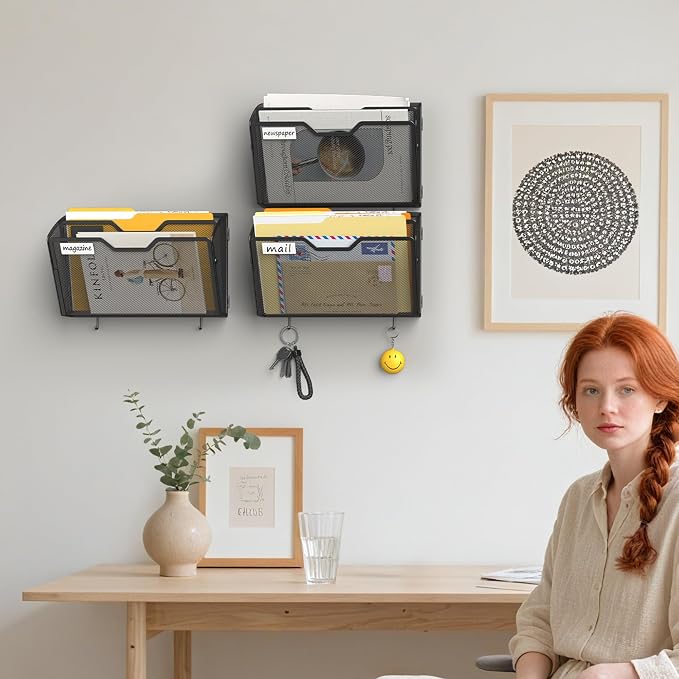 Docnest 3 Pack 2 Tier Mesh Wall File Holders - Image 7
