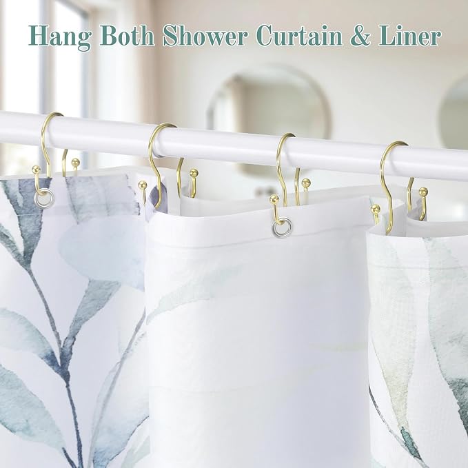 Goowin Shower Curtain Hooks, Stainless Steel Shower Curtain Hangers, Minimalist - Image 6