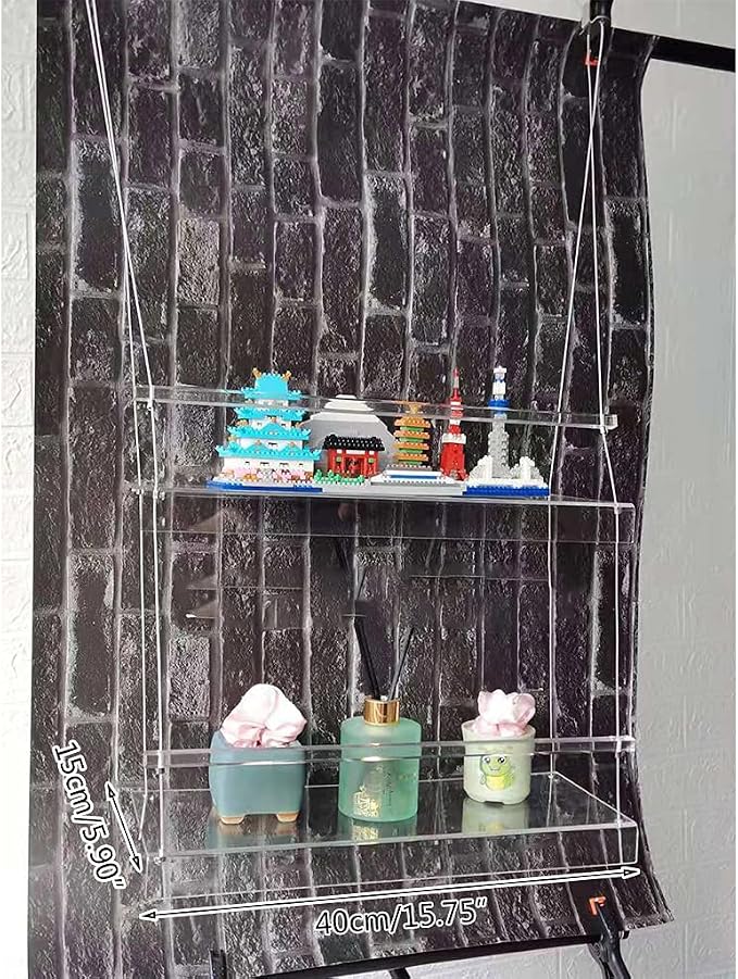 SHUANGSHI Storage Shelves, Transpaent Acrylic Window Plant Shelves 2/3 Layers - Image 4