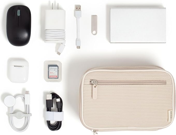U Brands Dual Zip Corduroy Travel Electronics Organizer, Tech Travel Case - Image 4
