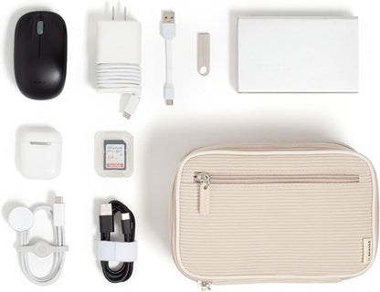 U Brands Dual Zip Corduroy Travel Electronics Organizer, Tech Travel Case - Image 4