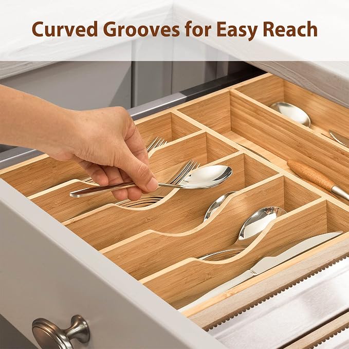 Umilife Kitchen Drawer Organizer, 12.5 Inch Silverware Utensil Tray Holder - Image 6