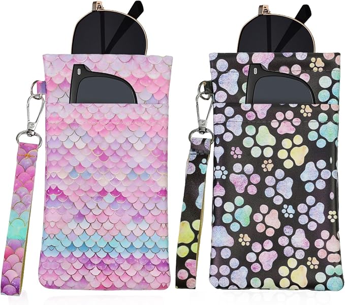 Double Eyeglass Case Soft Dual Glasses Case by FLYINGMAGE