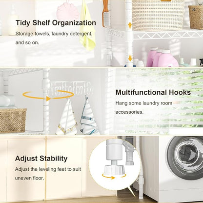Ulif U8 Laundry Room Storage Organizer, Over The Washer and Dryer Storage - Image 6