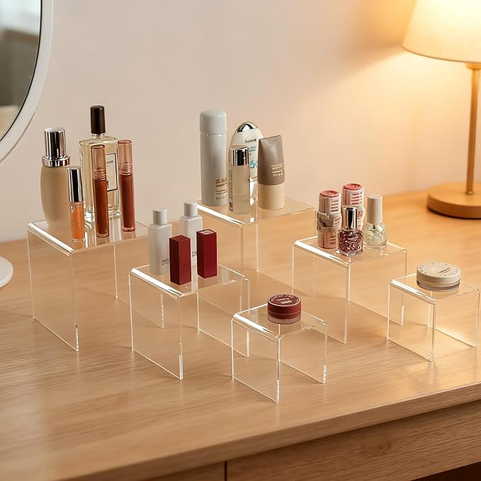 Fixwal 2 Set Acrylic Display Risers Cupcake Stands Clear Dessert Table Display - Image 3