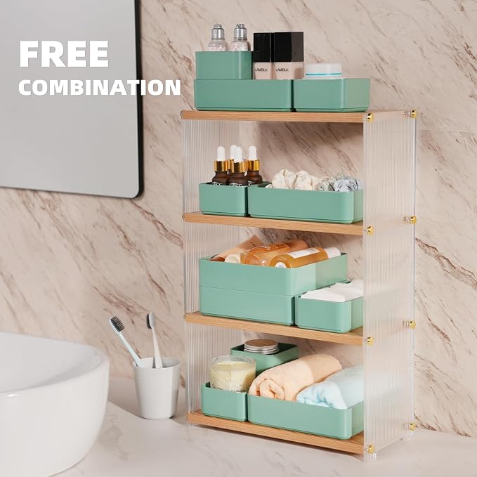 CHANCETSUI 11-Piece Stackable Drawer Organizer Set, Stationery, Utensils in - Image 4