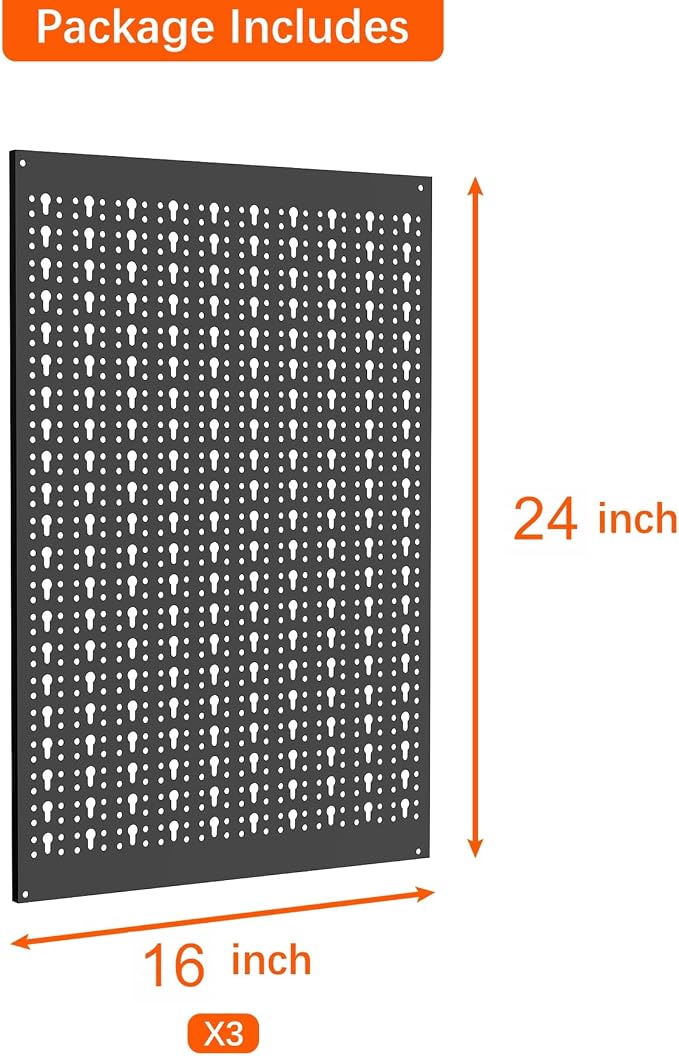 TORACK 3 PCS Metal Pegboard Panels - Image 3