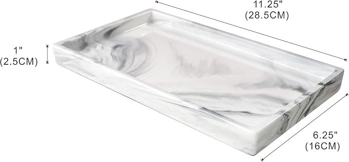 White Marble Bathroom Counter Tray - Image 4
