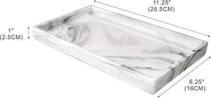 White Marble Bathroom Counter Tray - Image 4
