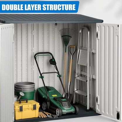 EHHLY Horizontal Resin Storage Shed, 35 Cuft Garden Tool Sheds & Outdoor Storage - Image 7