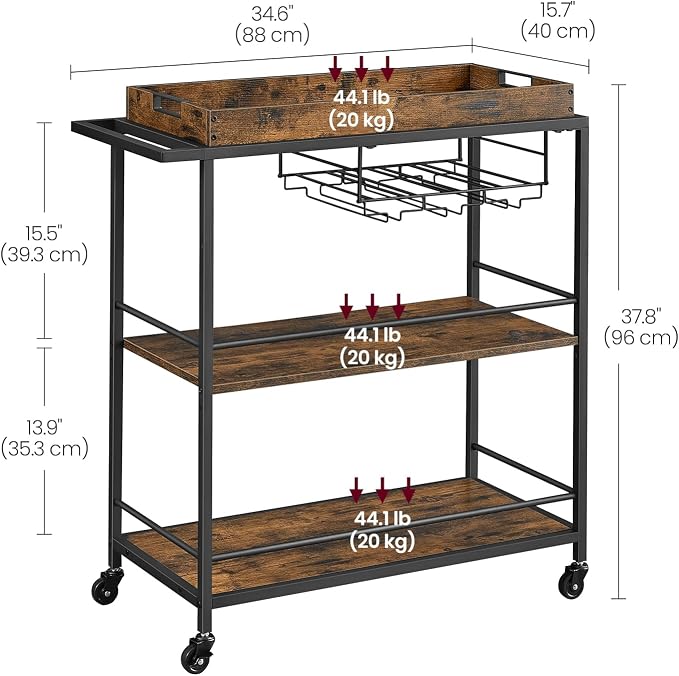 VASAGLE Kitchen Serving Cart - Image 6