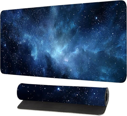 Galaxy Mouse Pad – Large Extended Desk Mat 31.5 x 11.8 in– Deep Space Nebula by LEIWEIHOPE