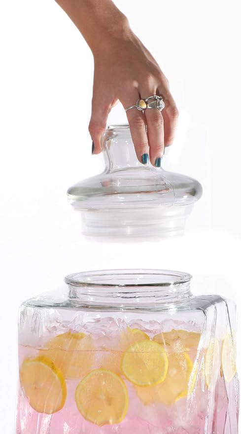 Glacial Ice Design Glass Beverage Dispenser - Image 7