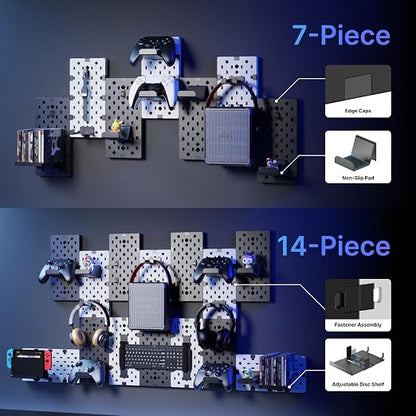 PEGZONE Controller and Headphone Holder Wall Mount, Modular Gaming Pegboard - Image 3