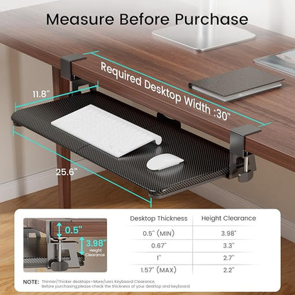 NearHub Large Keyboard Tray Under Desk Slide Out - Image 6