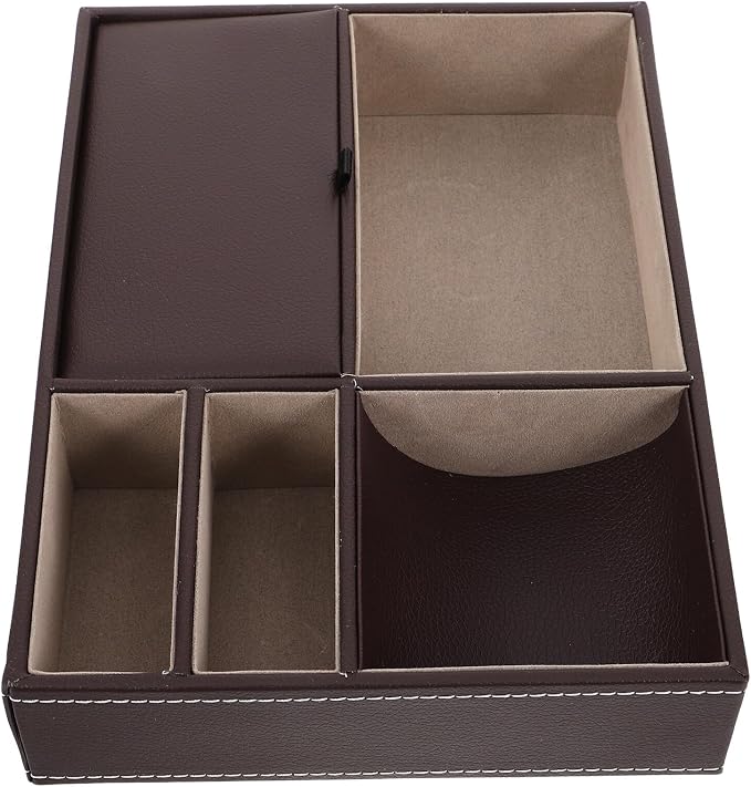 Jewelry Organizer Box Tray Coffee Color Jewelry Storage Case by DEARMAMY