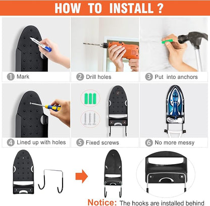 Ironing Board Hanger Wall Mount Ironing Holder Heat Resistant Iron Hanger - Image 7