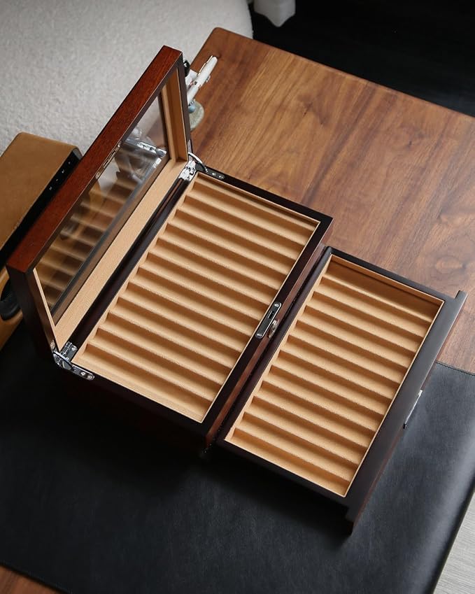 Wood Fountain Pen Case, 24 Slot Storage Organizer - Image 7