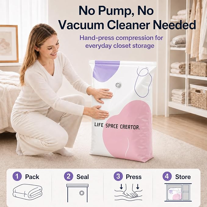 3 Pack No Pump Vacuum Storage Bags, 19.7 x 12.6 x 27.6 in | Large capacity - Image 2